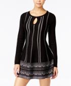 One Hart Juniors' Keyhole Fit & Flare Sweater Dress, Only At Macy's
