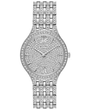 Bulova Women's Crystal Accented Stainless Steel Bracelet Watch 32mm 96l243