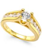 Certified Diamond Channel Engagement Ring In 14k White Or Yellow Gold (1 Ct. T.w.)