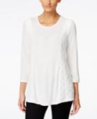 Style & Co. Contrast Lace Trim Top, Only At Macy's