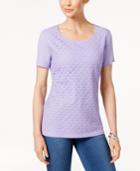 Karen Scott Lace-front T-shirt, Only At Macy's