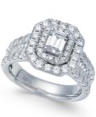 Diamond Emerald Cut Halo Engagement Ring (2 Ct. T.w.) In 14k White Gold