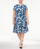 Jessica Howard Plus Size Floral-print Fit & Flare Dress