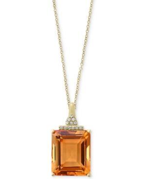 Effy Citrine (12-1/3 Ct. T.w.) & Diamond Accent Pendant Necklace In 14k Gold