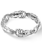 Carolyn Pollack Polished Scroll Link Bracelet In Sterling Silver