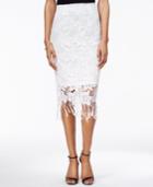 Bar Iii Lace Fringe-trim Pencil Skirt, Only At Macy's