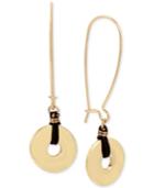 Robert Lee Morris Soho Gold-tone Disc & Leather Drop Earrings
