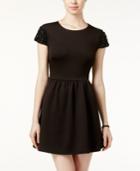 B Darlin Juniors' Embellished Scuba Fit & Flare Dress