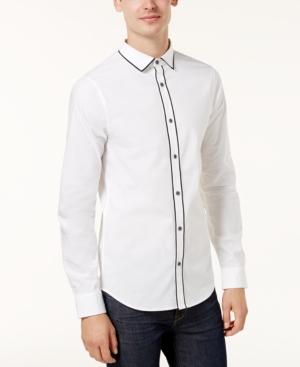 Armani Exchange Men's Slim-fit Beaded Bolt Shirt, Created For Macy's