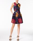 Rachel Rachel Roy Floral-print Scuba Fit & Flare Dress