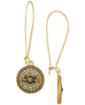 Rachel Rachel Roy Gold-tone Evil-eye Pave Disc Drop Earrings