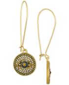 Rachel Rachel Roy Gold-tone Evil-eye Pave Disc Drop Earrings