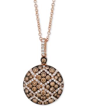 Le Vian Chocolatier Diamond Pave 18 Pendant Necklace (7/8 Ct. T.w.) In 14k Rose Gold