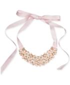 Inc International Concepts Stone & Crystal Flower Ribbon 28 Tie Necklace, Created For Macy's