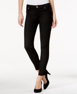 Body Sculpt By Celebrity Pink Juniors' Black Wash Ankle-zip Skinny Jeans