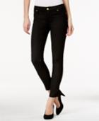 Body Sculpt By Celebrity Pink Juniors' Black Wash Ankle-zip Skinny Jeans