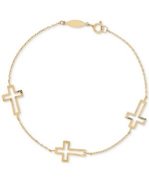 East-west Cross Chain Bracelet In 10k Gold