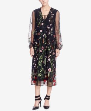 Catherine Catherine Malandrino Embroidered Mesh Dress