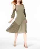 Bar Iii Cold-shoulder Midi Dress, Created For Macy's