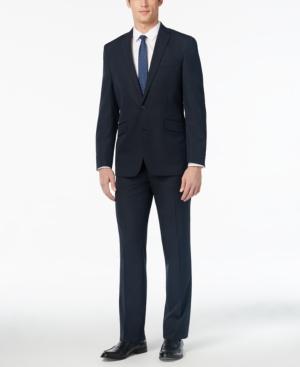 Kenneth Cole Reaction Men's Slim-fit Navy Tonal Striped Suit