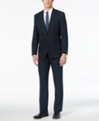 Kenneth Cole Reaction Men's Slim-fit Navy Tonal Striped Suit