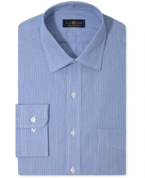 Club Room Men's Classic-fit Non-iron Blue Micro-stripe Dress Shirt, Created For Macy's