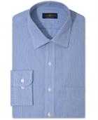 Club Room Men's Classic-fit Non-iron Blue Micro-stripe Dress Shirt, Created For Macy's