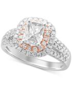 Diamond Two-tone Engagement Ring (1 Ct. T.w.) In 14k White And Rose Gold