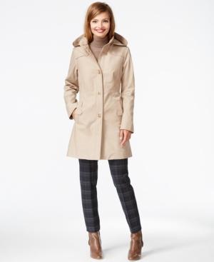 Jones New York Hooded Turn-lock Raincoat