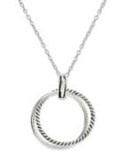 Giani Bernini Double Circle Pendant Necklace In Sterling Silver, 16 + 2 Extender, Created For Macy's