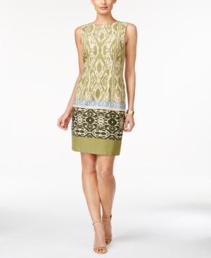 Tahari Asl V-back Mixed-print Sheath Dress