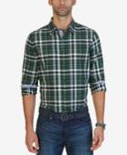 Nautica Men's Slim-fit Large-plaid Shirt