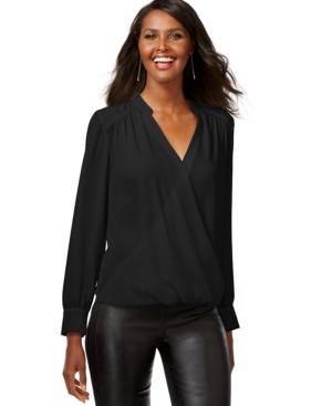 Inc International Concepts Long-sleeve Surplice Blouse, Only At Macy's