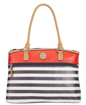 Giani Bernini Canvas Stripe Dome Satchel, Only At Macy's
