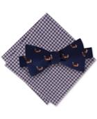 Tommy Hilfiger Men's Fox To-tie Bow Tie & Gingham Pocket Square Set