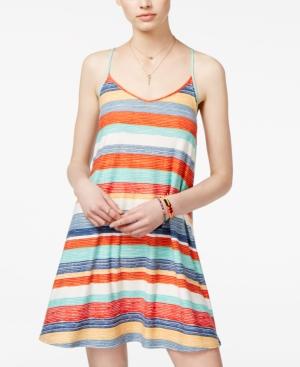 Planet Gold Juniors' Printed V-neck Trapeze Dress