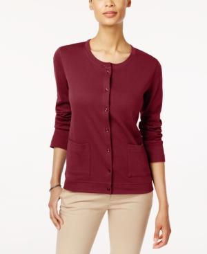 Karen Scott Cotton Pocket Cardigan, Created For Macy's
