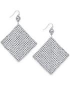 Thalia Sodi Silver-tone Crystal Mesh Drop Earrings, Created For Macy's