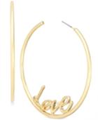 Thalia Sodi Gold-tone Love Hoop Earrings, Created For Macy's