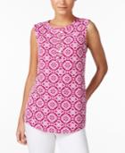Charter Club Petite Printed Top, Created For Macy's