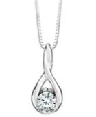 Sirena Diamond Twist Pendant Necklace In 14k White Gold (1/5 Ct. T.w.)