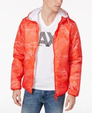 Armani Exchange Men's Web-print Hooded Jacket