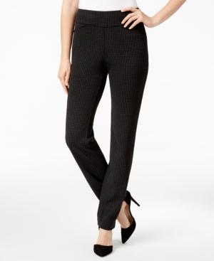Charter Club Cambridge Houndstooth Ponte Slim-leg Pants, Only At Macy's