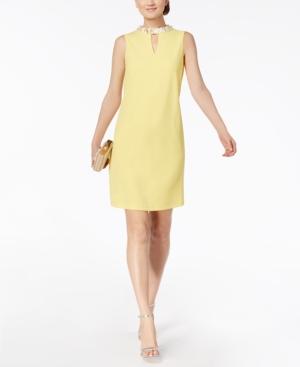 Nine West Sequined Mock-neck Shift