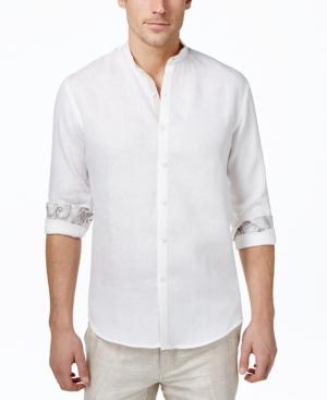 Tasso Elba Paisley-cuff Long-sleeve Shirt, Only At Macy's