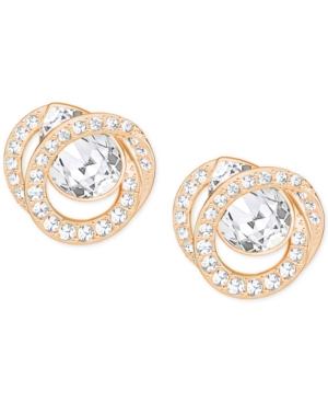 Swarovski Rose Gold-tone Crystal Stud Earrings