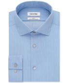 Calvin Klein Steel Non-iron Slim-fit French Blue Stripe Performance Dress Shirt