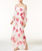 Calvin Klein Floral-print Cold-shoulder Maxi Dress