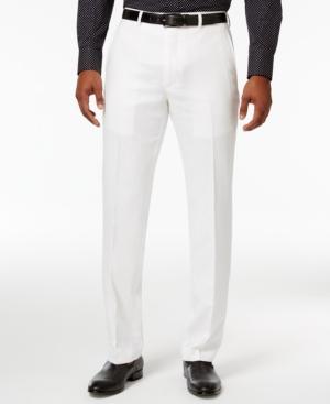 Sean John Men's Classic-fit White Linen Dress Pants