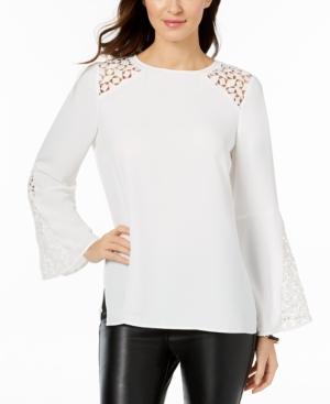 Kasper Bell-sleeve Illusion Blouse